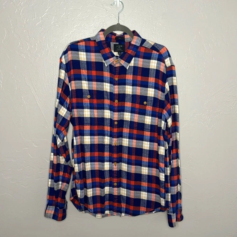 J. Crew Men's‎ New York Flannel Long Sleeve Button Up XL slim